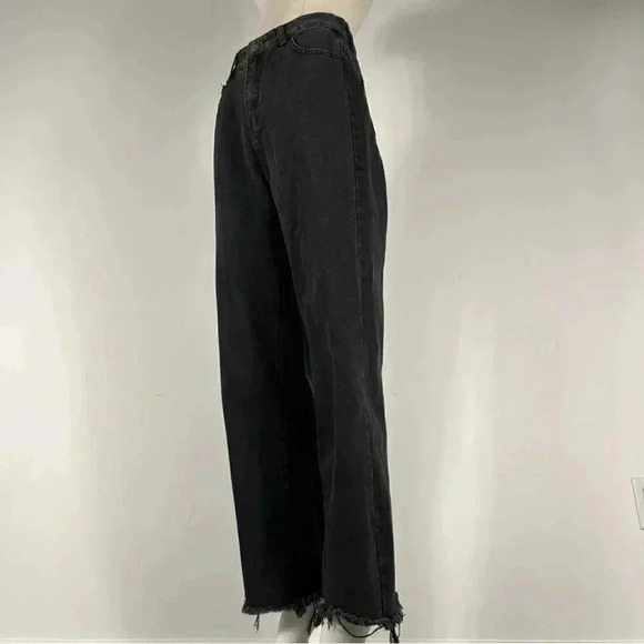 Shein raw hemmed jeans straight leg women size  M - Picture 2 of 11